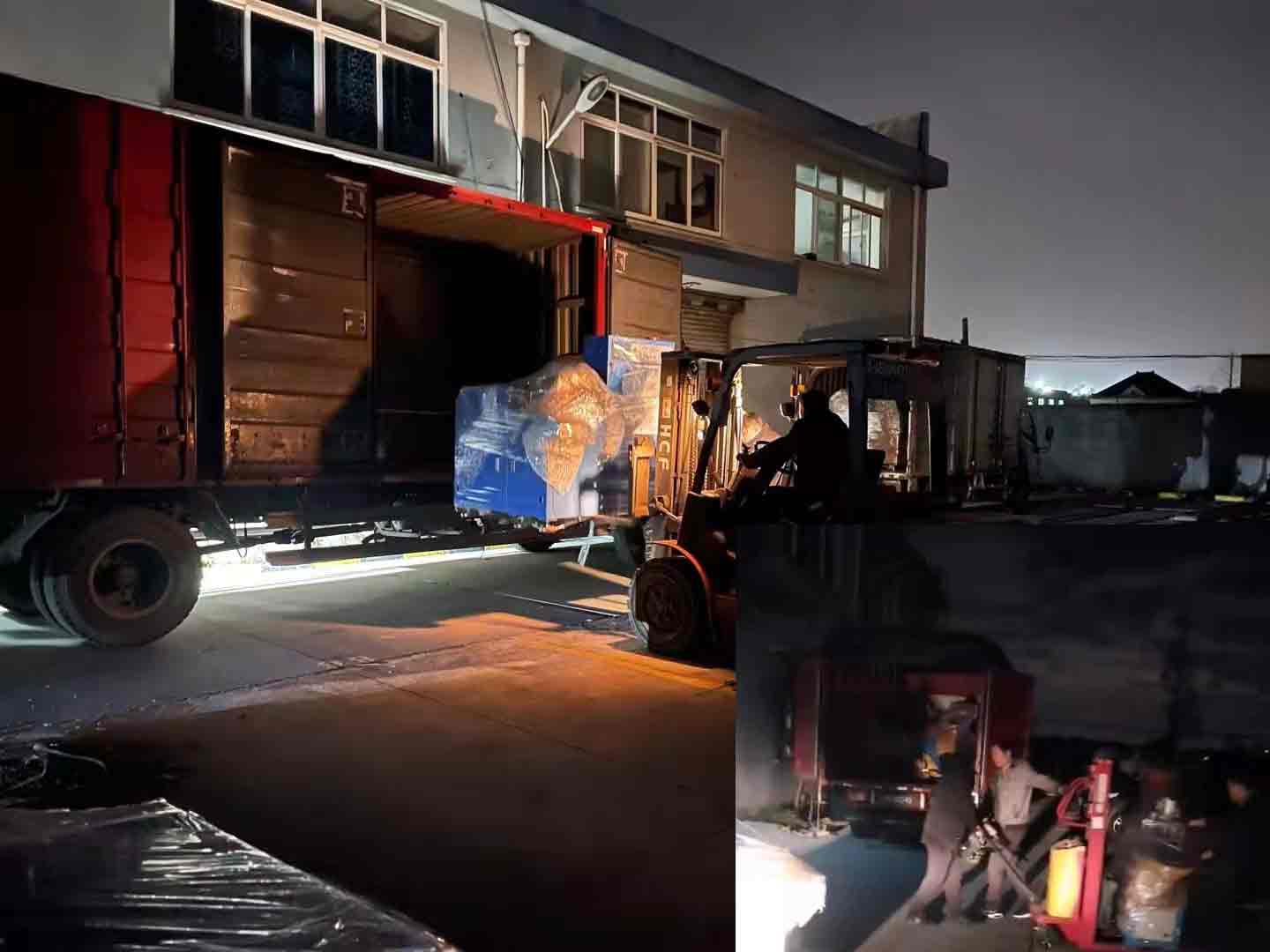 5臺全自動型材切割機(jī)各尋其主，又是一個加班發(fā)貨的晚上